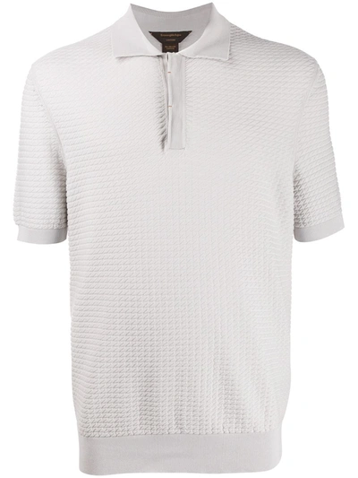 Ermenegildo Zegna Short Sleeve Polo Shirt In Grey