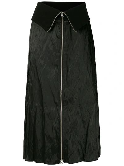 Uma Raquel Davidowicz Guine Wrinkled Midi Skirt In Black