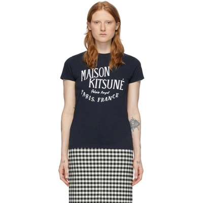 Maison Kitsuné Maison Kitsune Navy Palais Royal T-shirt In Blue