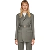 Lvir Belted Wool-twill Blazer In Army Green