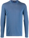 Drumohr Long-sleeved Sweatshirt In Blue