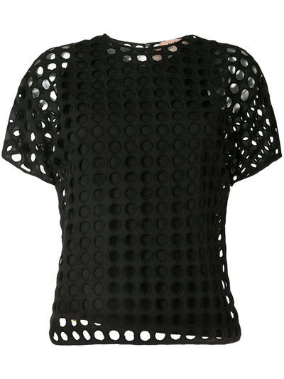 N°21 Layered Cut-out T-shirt In Black