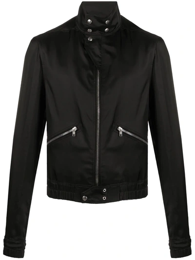 Rick Owens Zipped Bomber Jacket In Black