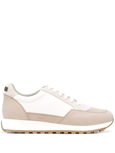 Peserico Panelled Low-top Trainers In Neutrals