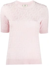 Fendi Ff Motif Knitted Top In Pink