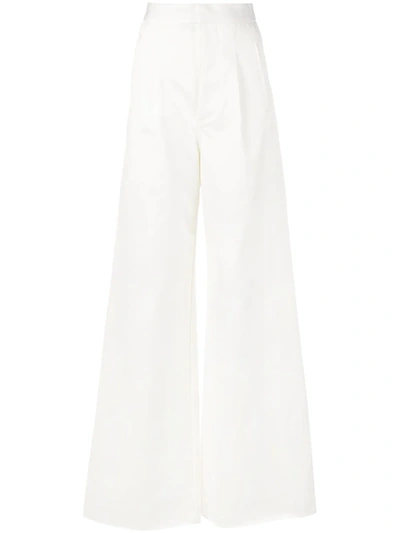 Ben Taverniti Unravel Project High-waisted Wide-leg Trousers In White