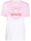 Kenzo Tiger-embroidered Gradient T-shirt In Pink