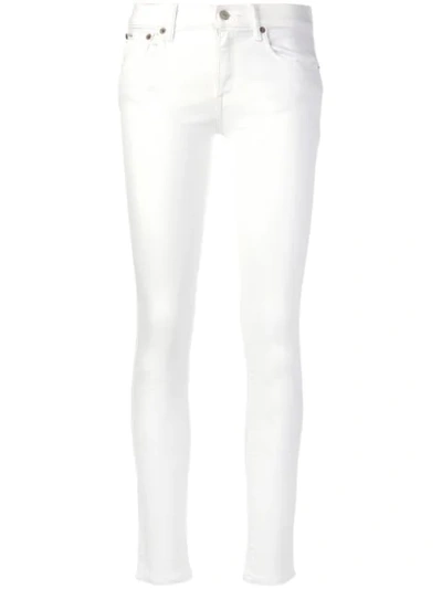 Polo Ralph Lauren Leopard-print Mid-rise Cropped Jeans In White
