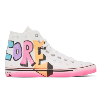 Vetements Hardcore Happiness High-top Sneakers In White