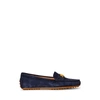 Ralph Lauren Barnsbury Suede Loafer In Lauren Navy W/ Gold Hw