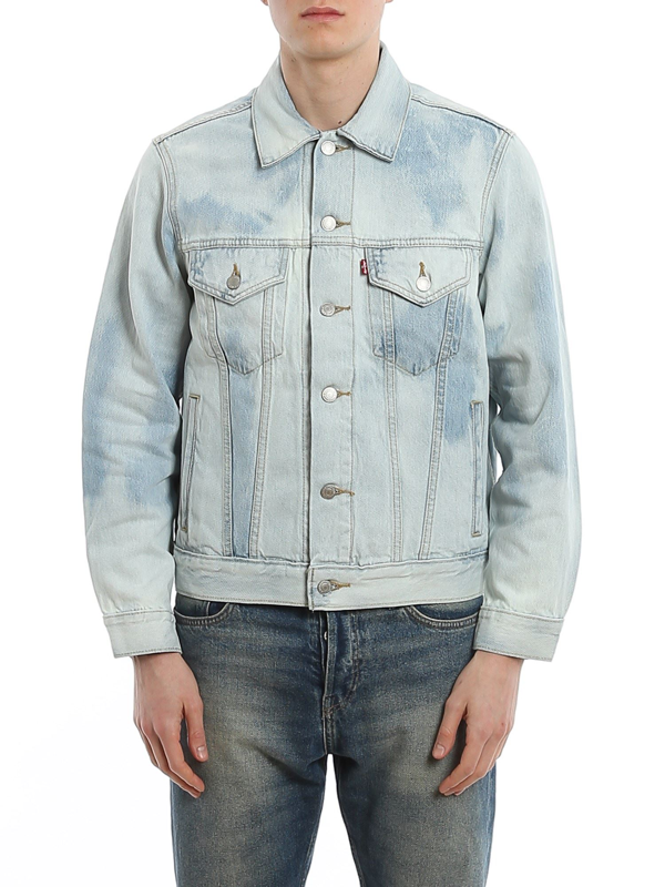 light blue faded denim jacket