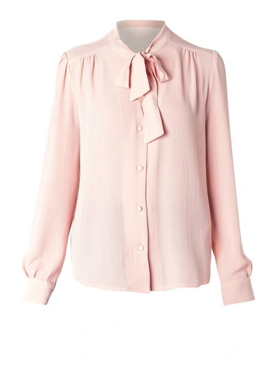 Be Blumarine Semitransparent Shirt With Bow In Pink In Light Pink