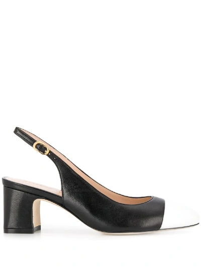 Stuart Weitzman Loraina Slingbacks In Black And White