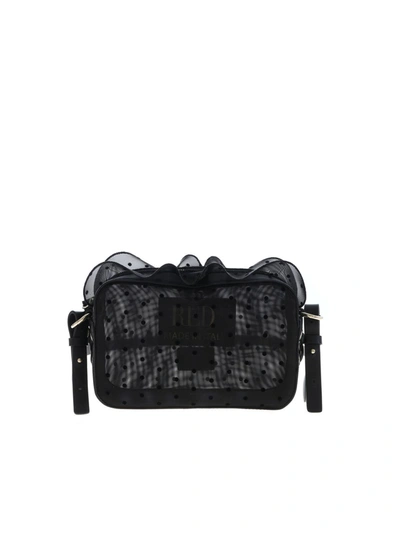 Red Valentino Rock Ruffles Shoulder Bag In Black