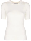 3.1 Phillip Lim Button-detail Ribbed T-shirt In White