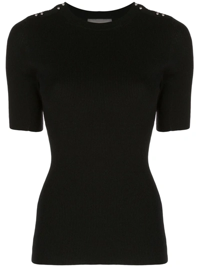 3.1 Phillip Lim Picôt-stitch Ribbed T-shirt In Black