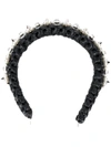Simone Rocha Pearl-embellished Braided Headband In Black