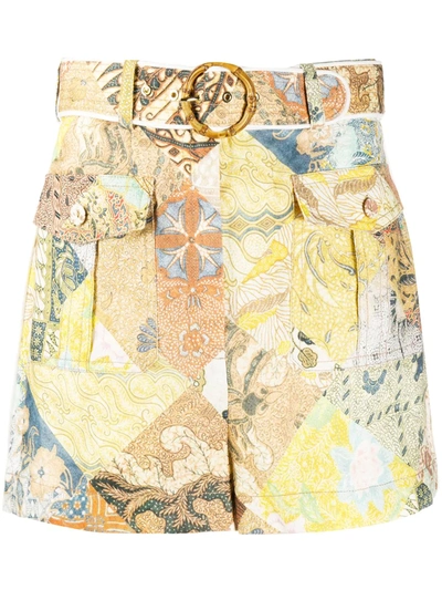 Zimmermann Graphic-print Shorts In Neutrals