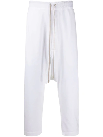 Rick Owens Drkshdw Drop-crotch Straight Leg Trousers In White