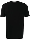 Roberto Collina Cotton Crew Neck T-shirt In Black