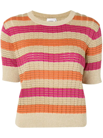 Suboo Striped Knitted Top In Orange