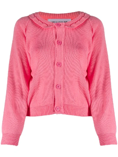 Comme Des Garcons Girl Frill Trimmed Cardigan In Pink