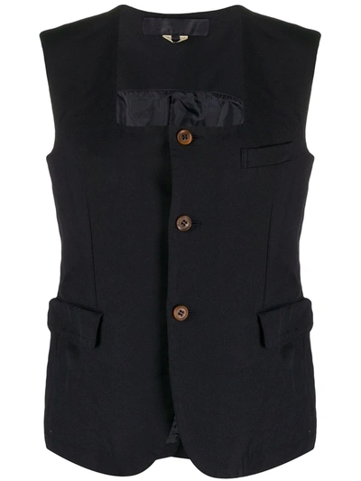 Comme Des Garçons Comme Des Garçons Button-down Sleeveless Blouse In Black