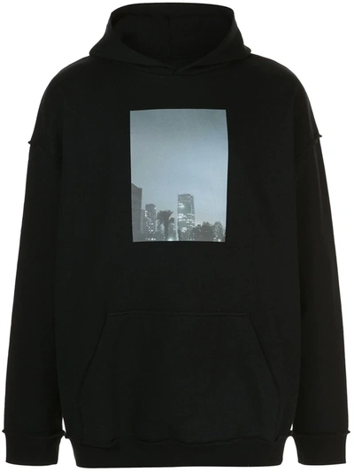 Julien David Oversized Photographic Print Hoodie In Black