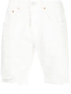 Purple Brand Relaxed Fit Distressed Effect Shorts In White