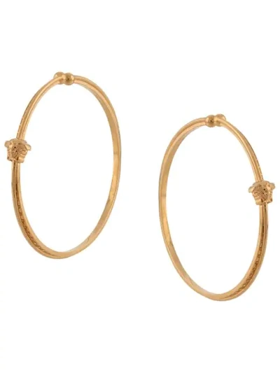 Versace Greca Hoop Ear Cuffs In Gold