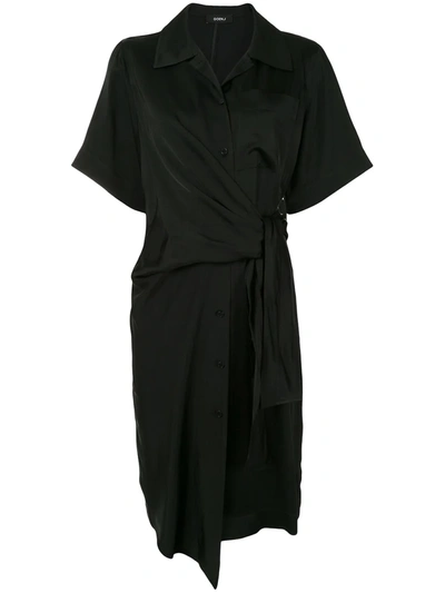 Goen J Knot Detail Shirt Dress In Black