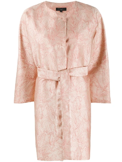 Antonelli Floral-print Belted Coat In Neutrals