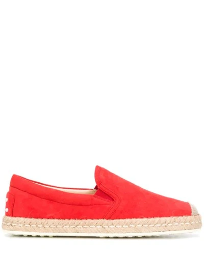 Tod's Suede Espadrilles In Orange
