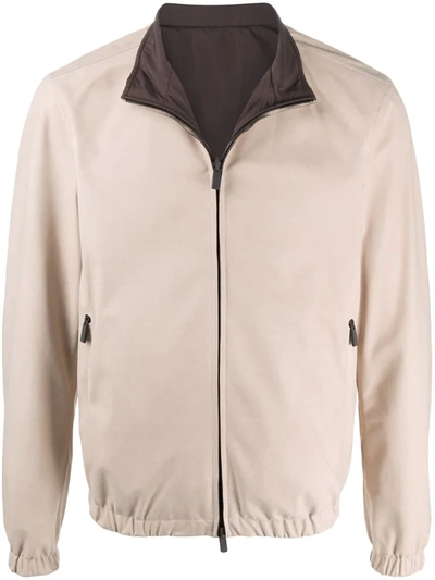 Ermenegildo Zegna Reversible Bomber Jacket In Neutrals