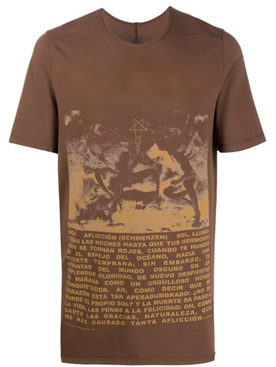 Rick Owens Drkshdw Slogan Graphic Print T-shirt In Brown