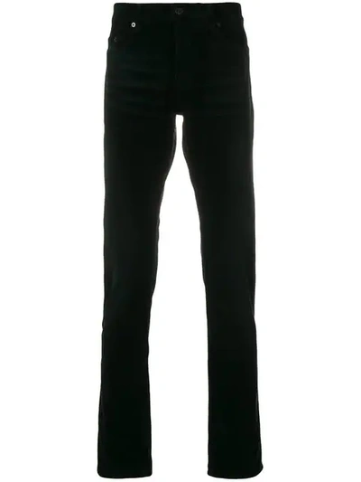 Saint Laurent Slim Fit Corduroy Trousers In 1000 Black