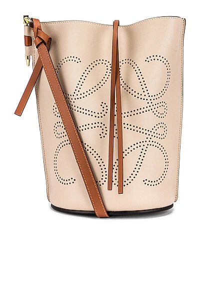 Loewe Gate Bucket Anagram Bag In Light Oat & Tan