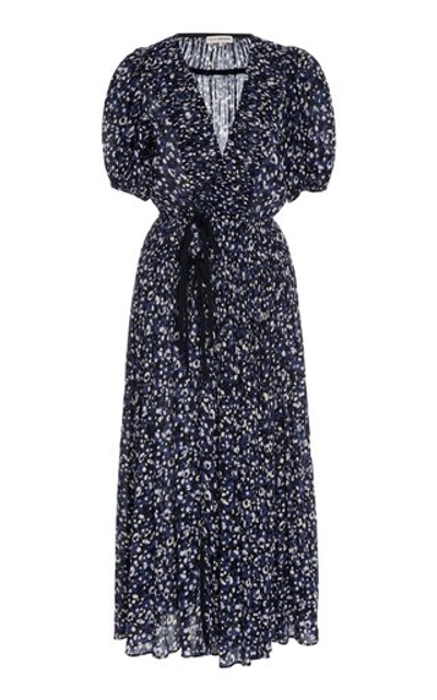 Ulla Johnson Kemala Puffed-sleeve Cotton Dress In Blue