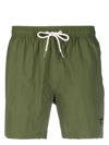 Barbour Essential Solid Nylon Swim Trunks In Olive