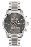 Hugo Boss Skymaster Chronograph Bracelet Watch, 44mm In Silver/ Carnation/ Grey