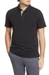 Tommy John Comfort Button-down Polo In Black