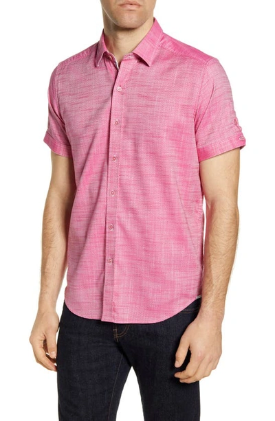 Robert Graham Jackson Short-sleeve Shirt, Bloomingdale's Slim Fit In Red