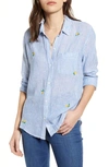Rails Charli Embroidered Shirt In Embroidered Yellow Roses