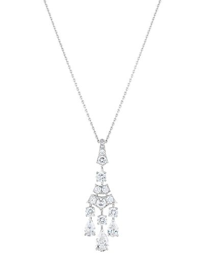 De Beers 18kt White Gold Frost Diamond Pendant Necklace In Metallic
