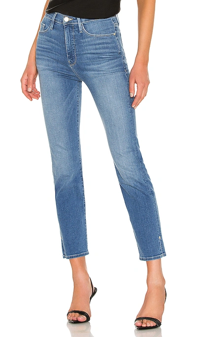 Frame Le Sylvie Slit Rivet High Waist Ankle Straight Leg Jeans In Morongo