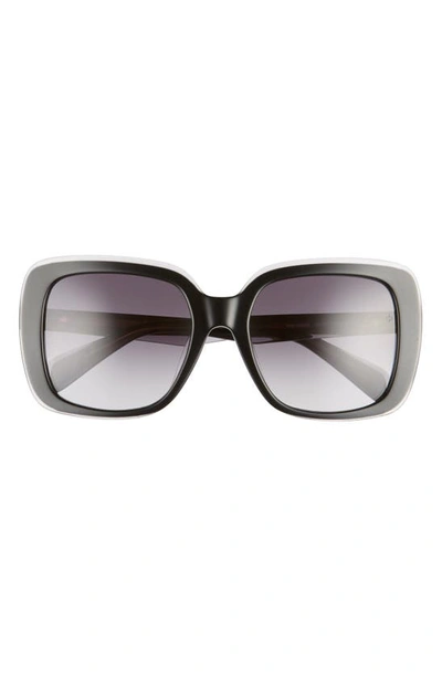 Rag & Bone 55mm Gradient Square Sunglasses In Black/ Dark Grey