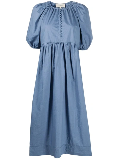 The Great The Ravine Cotton Midi Dress In Blue