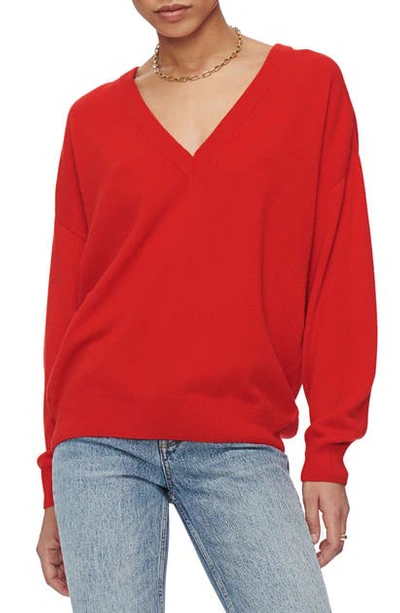 Anine Bing Aniya V neck Cashmere Sweater In Red ModeSens