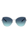 Tiffany & Co 59mm Gradient Butterfly Sunglasses In Silver/ Azure Grad