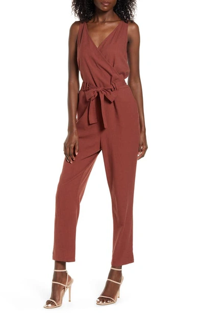 Vero Moda Helen Milo Sleeveless Tie Waist Jumpsuit In Sable